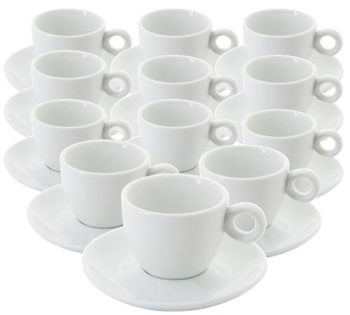 CAFE COMPAGNIE - tasses et sous tasses blanches 6.5 cl x12