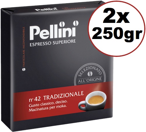 Herinnering Maak avondeten Temmen Pellini Espresso Superiore 'n°42 Tradizionale' ground coffee - 2x250g