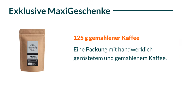 250g Kaffeebohnen geschenkt