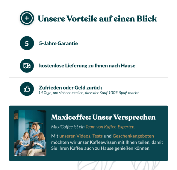 Maxivorteile entdecken! 5 Jahre Herstellergarantie