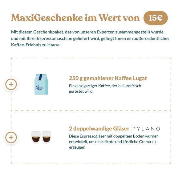 MaxiGeschenke 250 g Kaffee + espressoglaeser