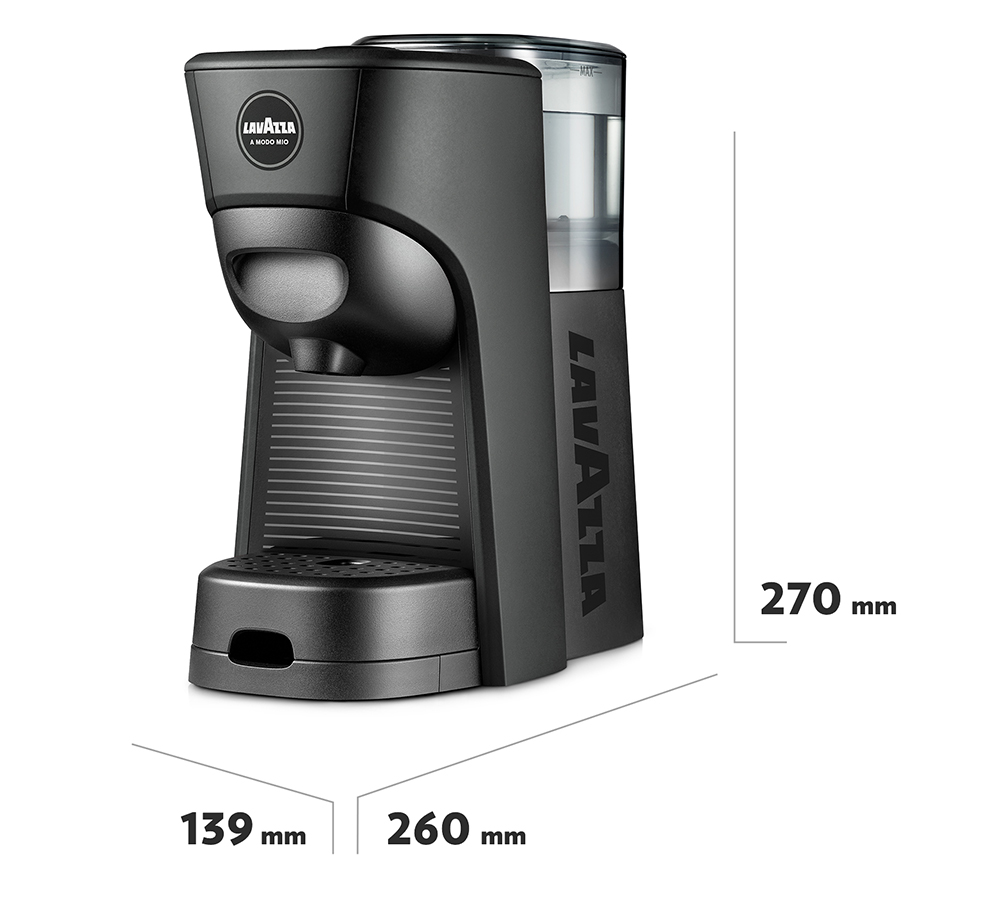 dimensioni caffettiera lavazza a modo mio tiny eco nera