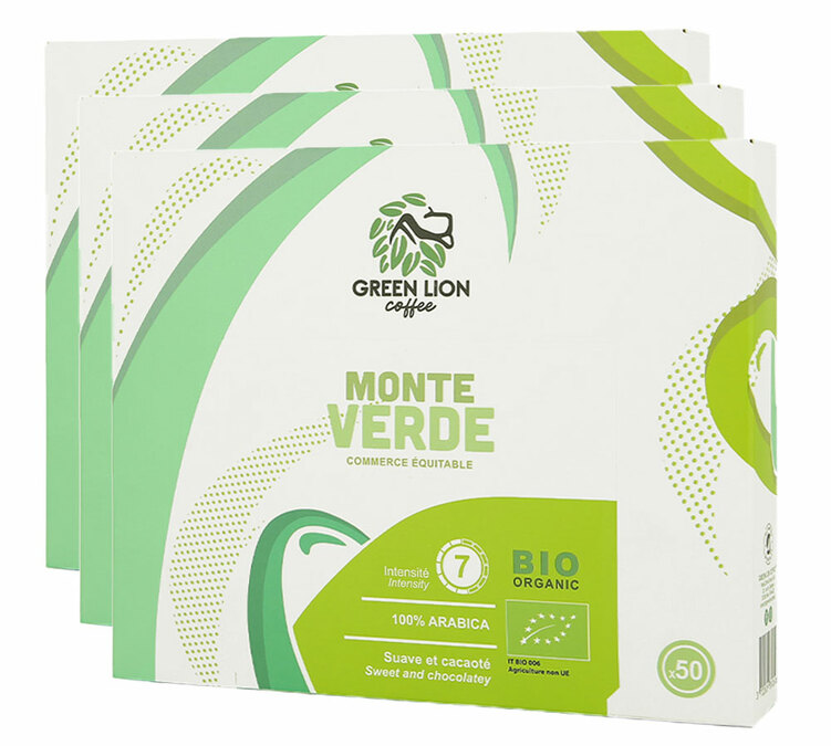 dosettes compatibles Nespresso® pro Monte Verde Commerce Equitable Office Pads Bio