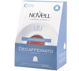 x10 Decaffeinato capsules by Novell for Nespresso