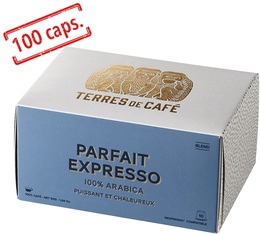 x100 Parfait Expresso capsules by Terres de Caf� for Nespresso