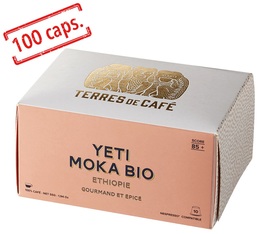 Terres de Caf� 'Yeti Moka Bio' organic coffee capsules for Nespresso x100