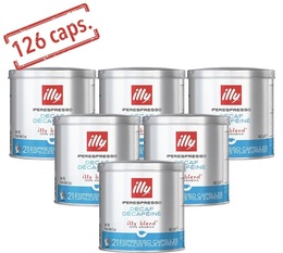 126 x Illy Iperespresso decaffeinated coffee capsules