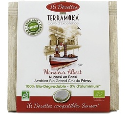TerraMoka 'Monsieur Albert' organic coffee pods for Senseo x 16