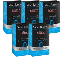 Pack 50 capsules Gran Riserva Décafféiné - compatible  Nespresso® - CAFFE CORSINI