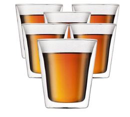 Bodum 'Canteen ' double wall glasses x 6 - 200ml