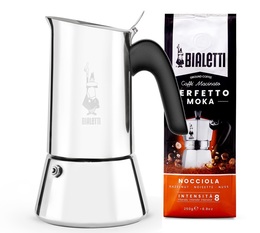 Bialetti New Venus Induction 'R' Moka Pot 6 cups + 200g Bialetti Perfetto Moka Coffee