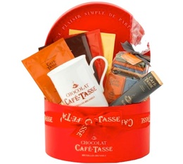 Boite à chapeaux rouge - Assortiment Chocolats - Café-Tasse