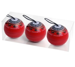 Christmas tea gift set - 3 Baubles with 30 sachets of Xmas flavoured black tea - Compagnie Coloniale