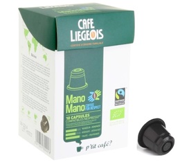 x10 Mano Mano bio-compost capsules by Caf� Li�geois compatible with Nespresso� machines