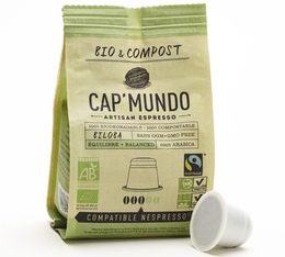 x10 Organic & Biodegradable Biloba CapMundo capsules for Nespresso