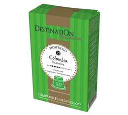 Destination Biospresso Colombia organic coffee capsules for Nespresso x 10