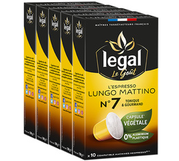 50 capsules végétales Espresso Lungo Mattino  -  Nespresso® compatible - CAFES LEGAL