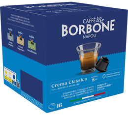 16 capsules compatibles Nescafé Dolce Gusto* Crema Classica - CAFFE BORBONE