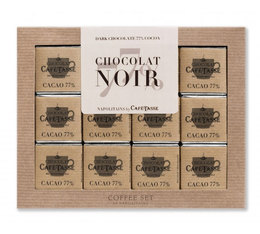 Coffee Set Chocolat Extra Noir 77% Cacao - 36 napolitains - CAFÉ TASSE