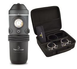Handpresso Auto Hybrid travel coffee maker pack for 12 volts + Free coffee!