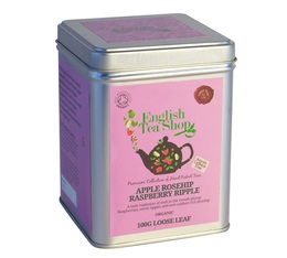 Organic Apple Rosehip Raspberry Ripple Infusion - 100g loose leaf in metal tin - English Tea Shop