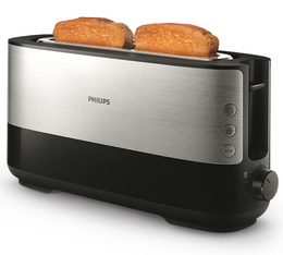 philips couleur metal et noir grillepain hd2692