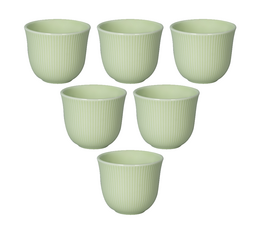 6 Tasses à café embossé 150 ml vert- LOVERAMICS