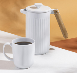 tazza e caffettiera douro bodum porcellana bianca