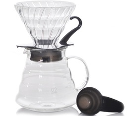 Hario V60 Dripper Kit in black with pouring jug - 4 cups