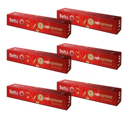 Pack of DeltaQ Red Rooibos capsules by Delta Caf�s, 6 x 10 capsules.