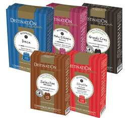 Destination selection pack: 50 Organic coffee capsules for Nespresso
