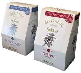 Pack of 2 x 10 Organic coffee capsules for Nespresso� - Espresso & Decaf