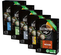 Pack d�couverte capsules compostables 5x10 pour Nespresso - Destination Bio