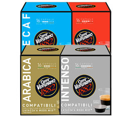 Selection pack - 64 Lavazza a Modo Mio compatible coffee capsules by Caff� Vergnano