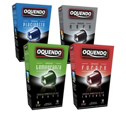 Selection pack of 40 Oquendo capsules compatible with Nespresso� 