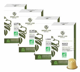 Pack découverte Bio  - 40 capsules - Compatibles Nespresso® - GREEN LION COFFEE