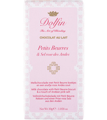 Tablette chocolat lait petits beurres, sel rose des Andes - 30 g - DOLFIN