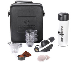 White Handpresso Pump travel set for ESE pods & ground coffee