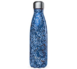 Bouteille isotherme Qwetch Flowers Bleu - Inox - 50 cl