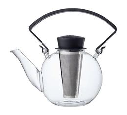 QDO 'Tea 4 U' glass teapot with black handle & infuser - 1L