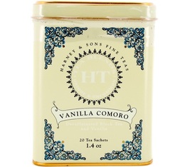 Thé noir Déthéiné Vanilla Comoro - 20 sachets mousselines - Harney & Sons