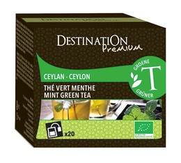 Organic mint green tea - 20 individually-wrapped tea bags - Destination