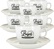 Cafés Lugat Set of 6 Porcelain Cappuccino Cups and Saucers - 17.5 cl