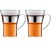2x35cl Assam cappuccino/tea/coffee glass mugs with stainless steel handle by Bodum