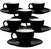 6 Tasses et sous tasses cremaware noir - 18 cl