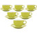 6 Tasses et sous tasses Latte Bowl Origami 19 cl - Vert