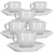 Ipa Industria Set of 6 Alba Lungo Cups and Saucers - 12cl