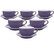 6 Origami Latte Bowl cups and saucers 25 cl - Purple