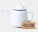 Falcon Enamelwear - White & blue enamel Teapot - 1L